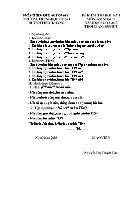 Đề kiểm tra học kì I Âm nhạc lớp 9 - Năm học 2016-2017 - Nguyễn Thị Thanh Tân